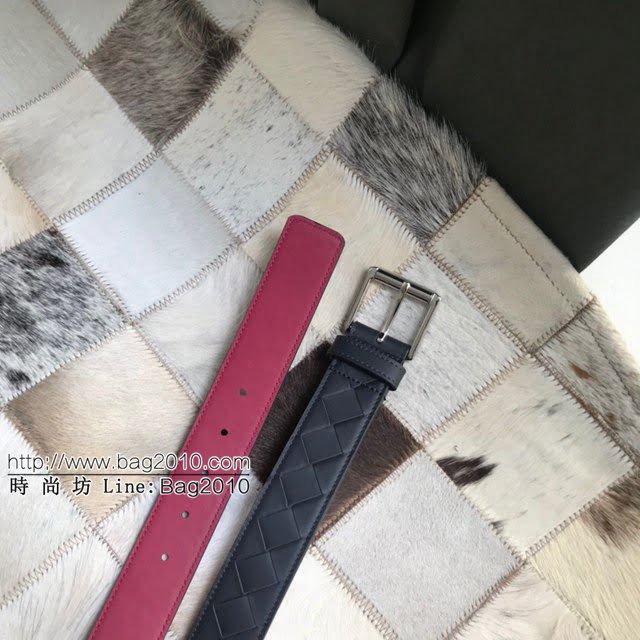 BV高端男士皮帶 寶緹嘉intreccio編織雙面啞光小牛皮腰帶  jjp1541